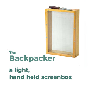 The Backpacker, a hand held sifting screen